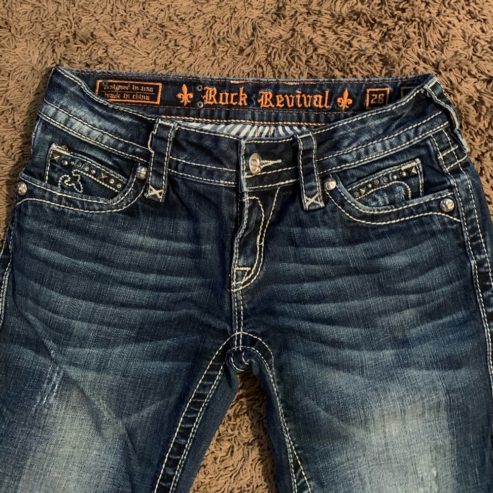 Rock Revival Women’s Capri Jeans Size28 Blue Denim